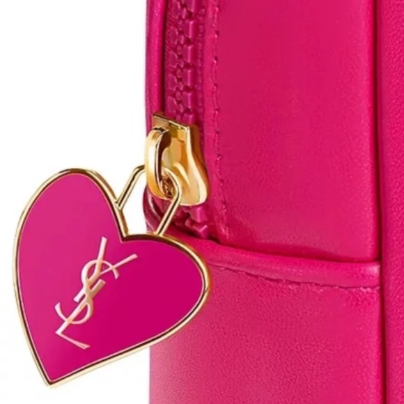 YSL Yves Saint Laurent Pink Crossbody Bag with Charm NEW - Picture 5 of 8